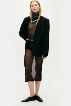 MESH SKIRT BLACK
