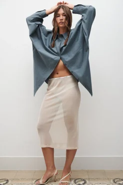 MESH SKIRT HAZELNUT