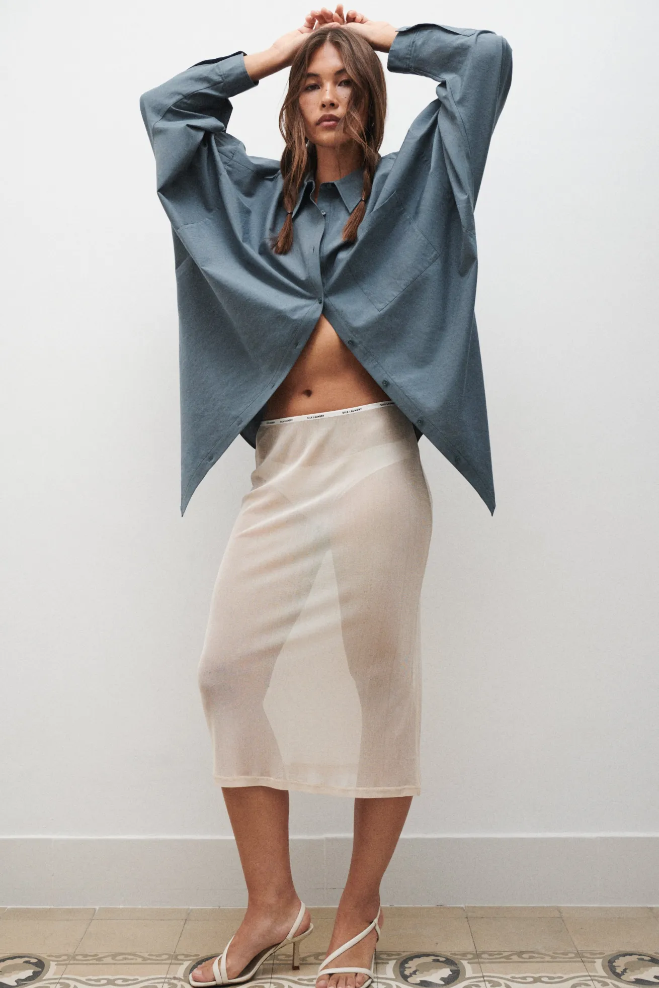 MESH SKIRT HAZELNUT