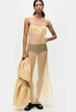 ORGANZA A-LINE DRESS BEIGE