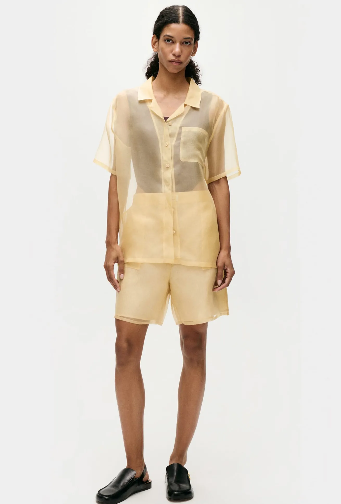 ORGANZA BOXER SHORTS BEIGE