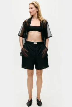 ORGANZA BOXER SHORTS BLACK