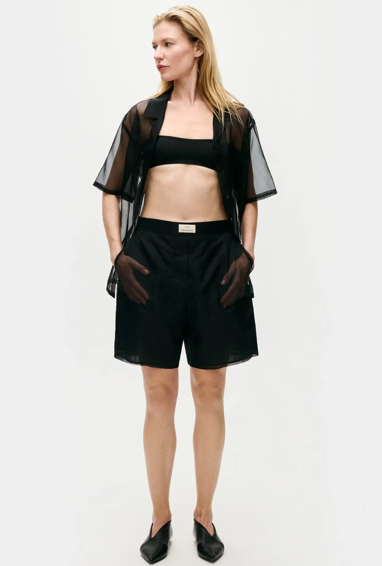 ORGANZA BOXER SHORTS BLACK