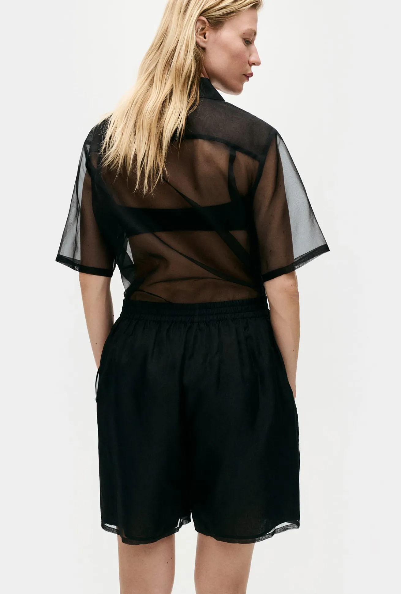 ORGANZA BOXER SHORTS BLACK