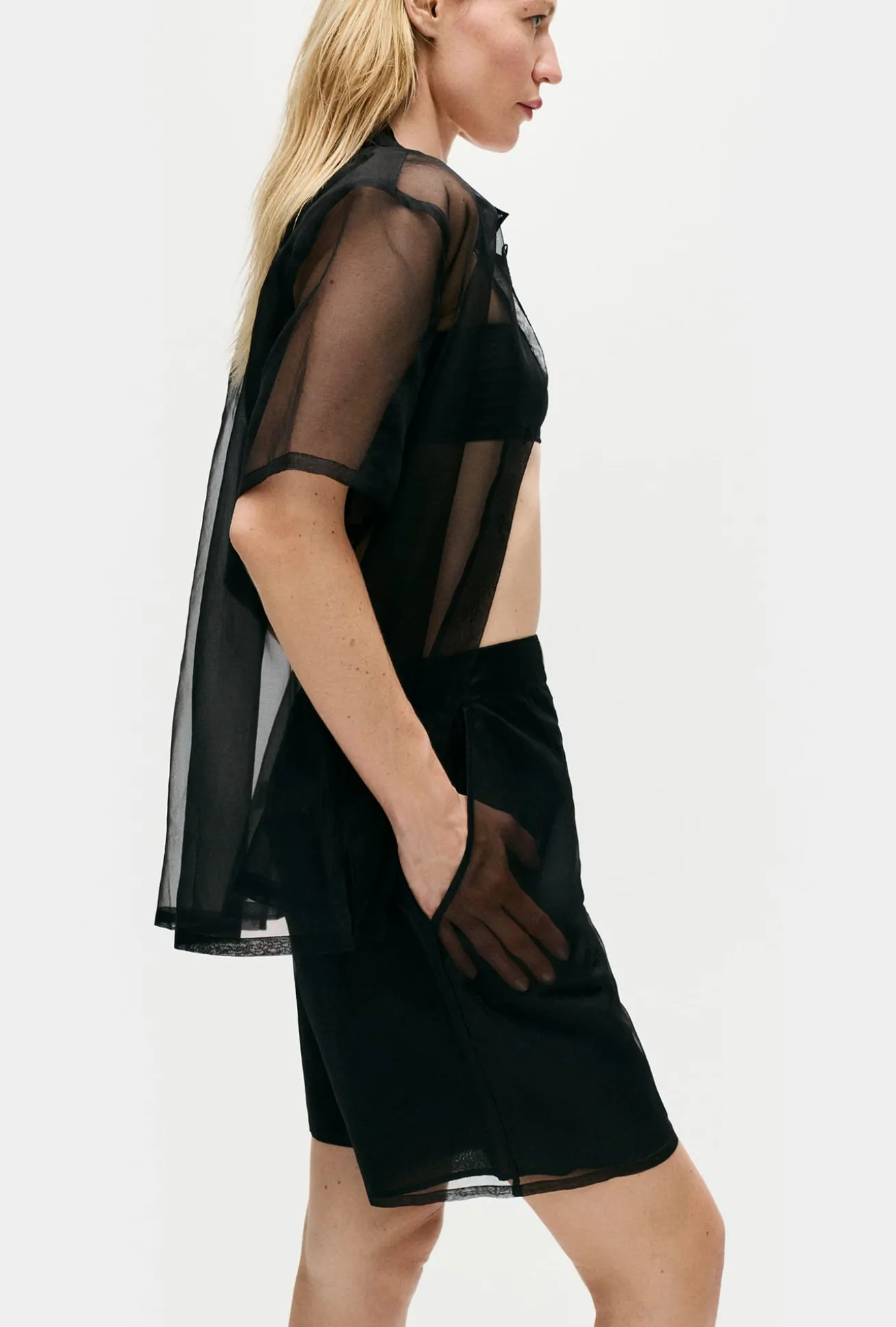 ORGANZA BOXER SHORTS BLACK