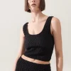 POPCORN CROPPED CAMI BLACK