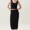 POPCORN MIDI SKIRT BLACK