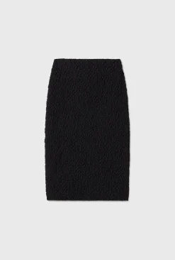 POPCORN MIDI SKIRT BLACK
