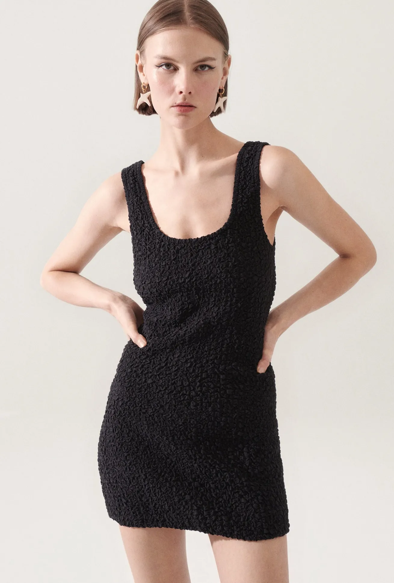 POPCORN MINI DRESS BLACK