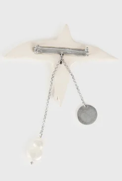 RAVEN BROOCH WHITE