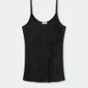 RIBBED CAMI BLACK