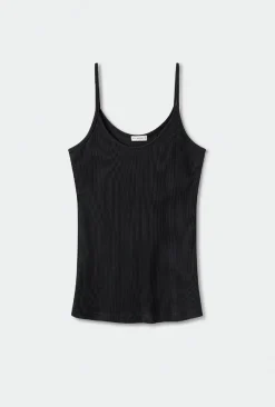 RIBBED CAMI BLACK