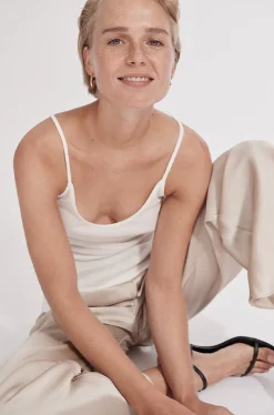 RIBBED CAMI WHITE