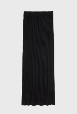 RIBBED STRAIGHT SKIRT BLACK