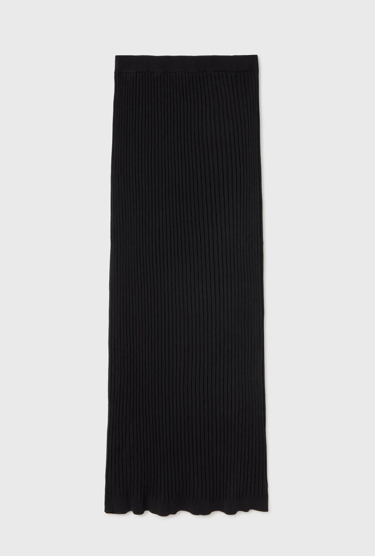 RIBBED STRAIGHT SKIRT BLACK