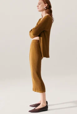 RIBBED STRAIGHT SKIRT DROUGHT