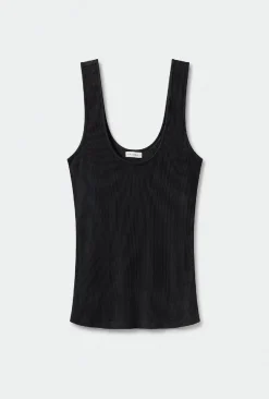 RIBBED TANK BLACK