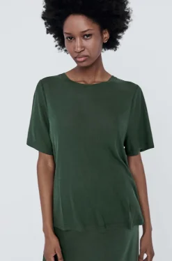 RIBBED T-SHIRT CEDAR