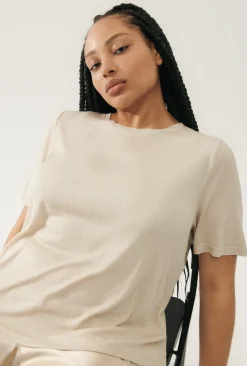 RIBBED T-SHIRT HAZELNUT