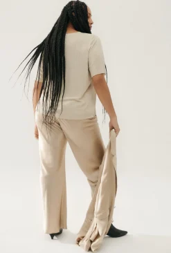 RIBBED T-SHIRT HAZELNUT