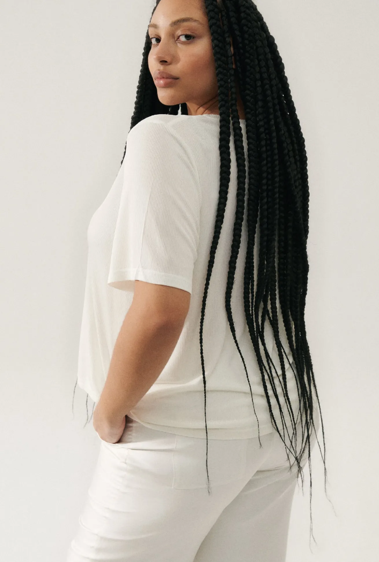 RIBBED T-SHIRT WHITE