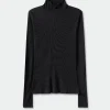 RIBBED TURTLENECK BLACK