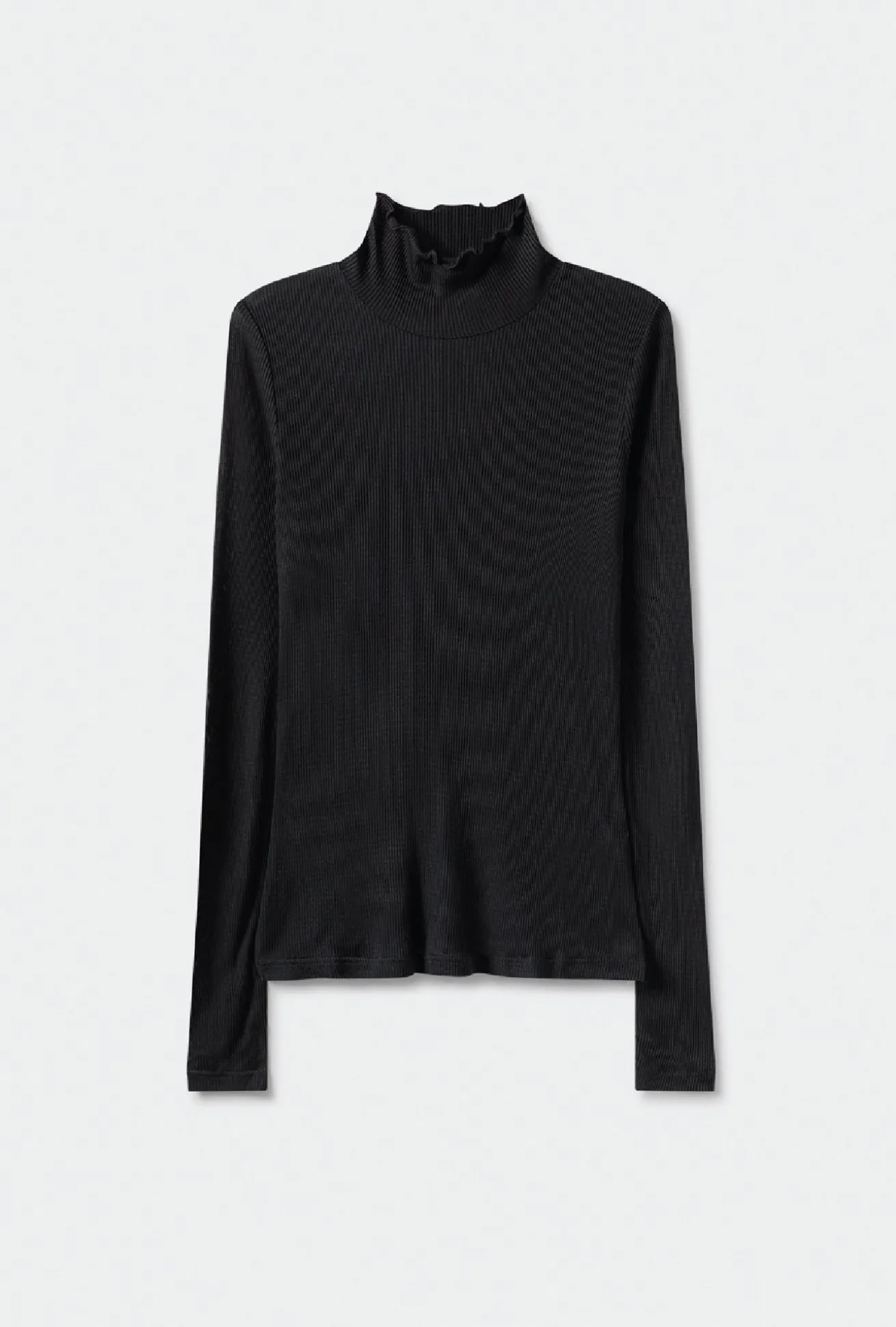 RIBBED TURTLENECK BLACK