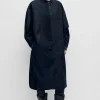 ROUND TUX SHIRT DRESS BLACK