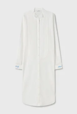 ROUND TUX SHIRT DRESS WHITE