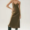 90S SLIP DRESS DARK EARTH