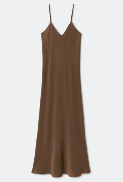 90S SLIP DRESS DARK EARTH