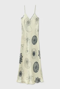90S SLIP DRESS FIBONACCI OFF-WHITE