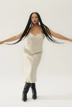 90S SLIP DRESS HAZELNUT