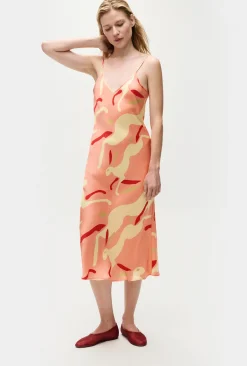 90S SLIP DRESS RABBIT AMARANTH