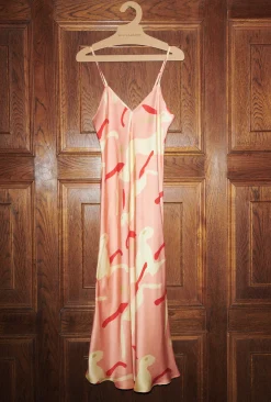 90S SLIP DRESS RABBIT AMARANTH