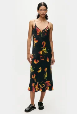 90S SLIP DRESS TULIPA BLACK