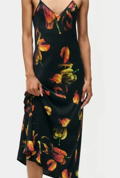 90S SLIP DRESS TULIPA BLACK