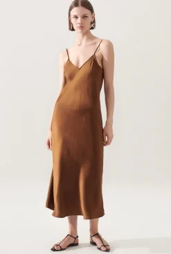 90S SLIP DRESS VAN DYKE BROWN