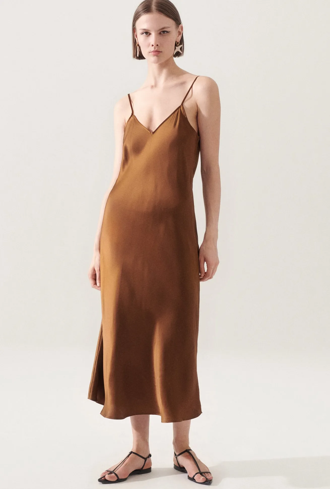 90S SLIP DRESS VAN DYKE BROWN