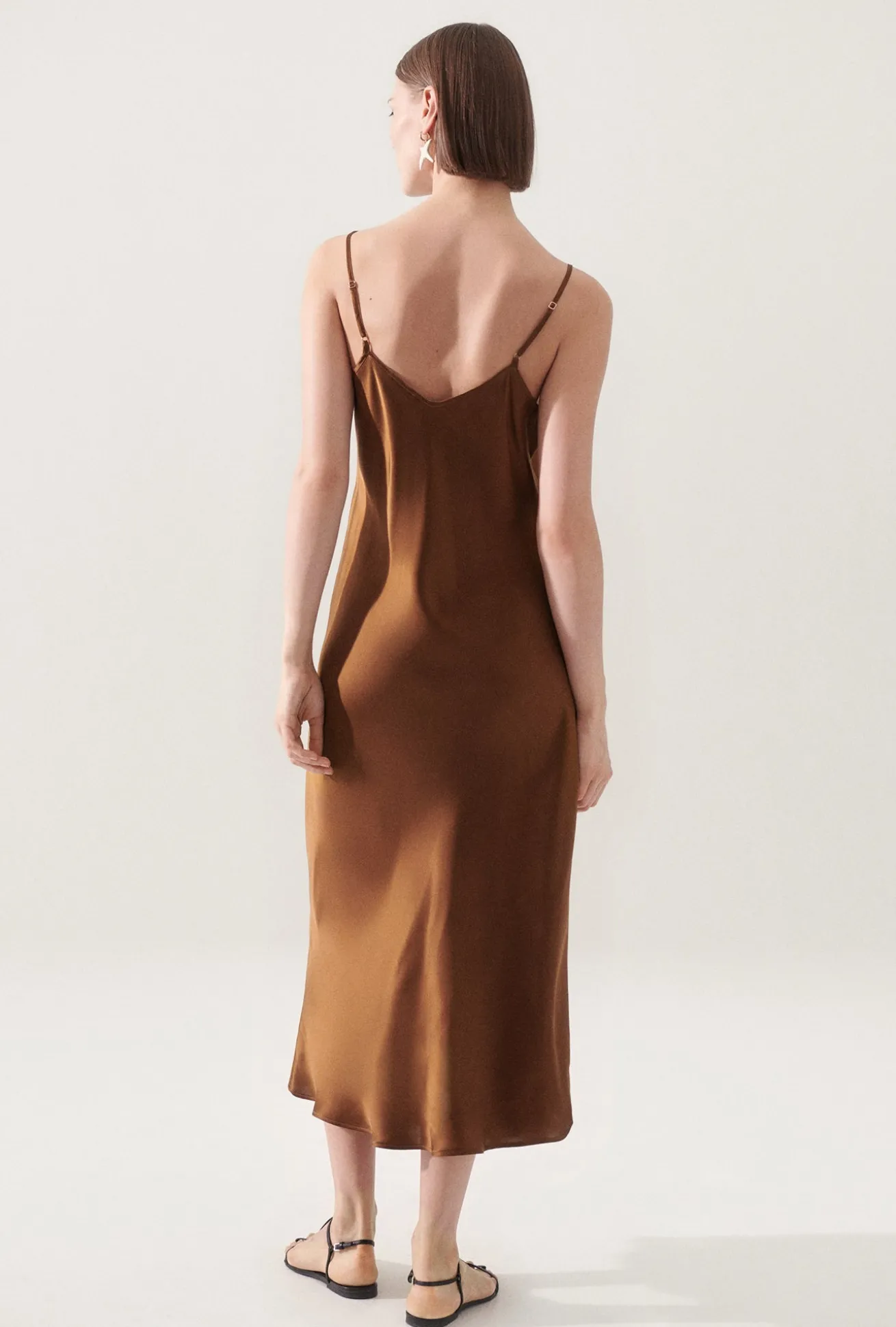 90S SLIP DRESS VAN DYKE BROWN