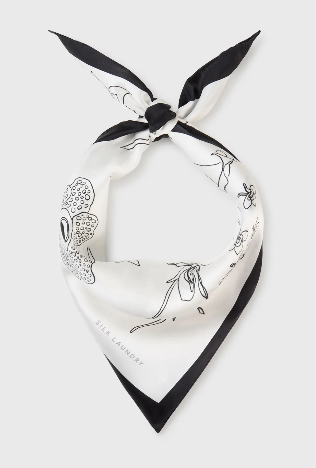 Scarf Lost Flowers Black & White