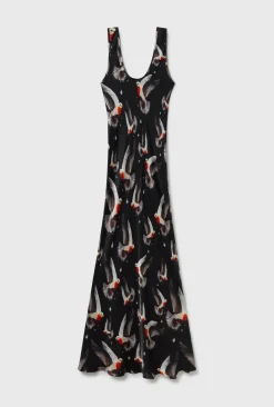 SCOOP NECK DRESS BLEEDING DOVE