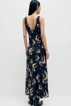 SCOOP NECK DRESS BLEEDING DOVE