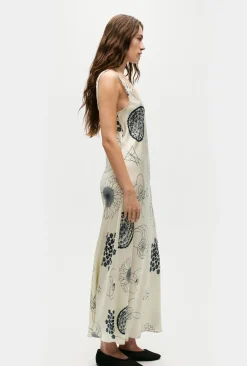 SCOOP NECK DRESS FIBONACCI OFF-WHITE
