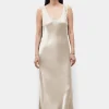 SCOOP NECK DRESS HAZELNUT