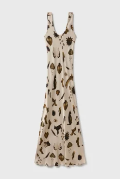 SCOOP NECK DRESS MIRACLES HAZELNUT