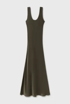 SCOOP NECK DRESS PINE