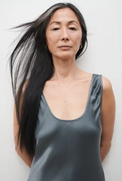 SCOOP NECK DRESS SLATE