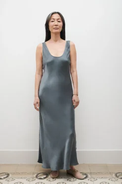SCOOP NECK DRESS SLATE