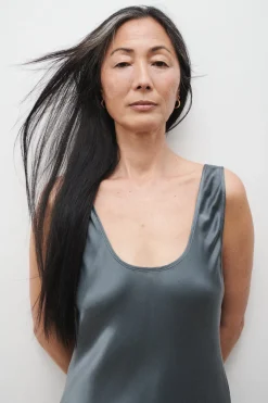 SCOOP NECK DRESS SLATE